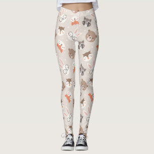 Leggings Patrón de animales de bosque