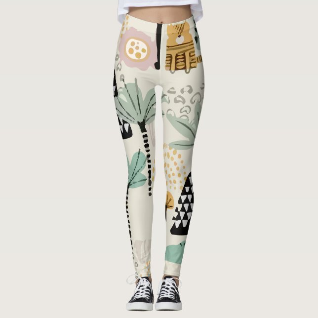 Leggings Patrón de animales de Safari (Anverso)