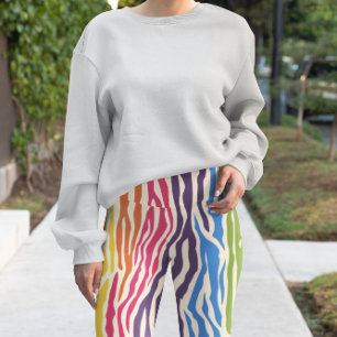 Leggings Patrón de animales salvajes de cebra colorida