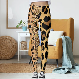 Leggings Patrón de animales salvajes de impresión de gatos