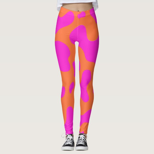 Leggings Patrón de animales salvajes de peces de vaca (Anverso)