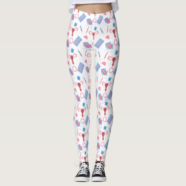 Leggings Patrón de anticoncepción feminista (Anverso)