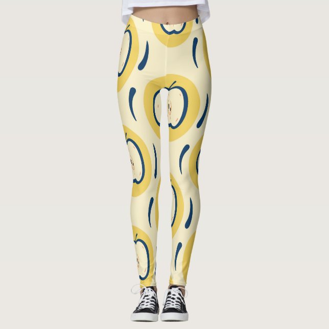 Leggings Patrón de Apple de época: tapiz clásico (Anverso)