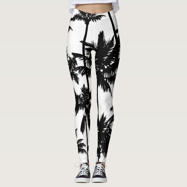 Leggings Patrón de árbol de palma (Anverso)