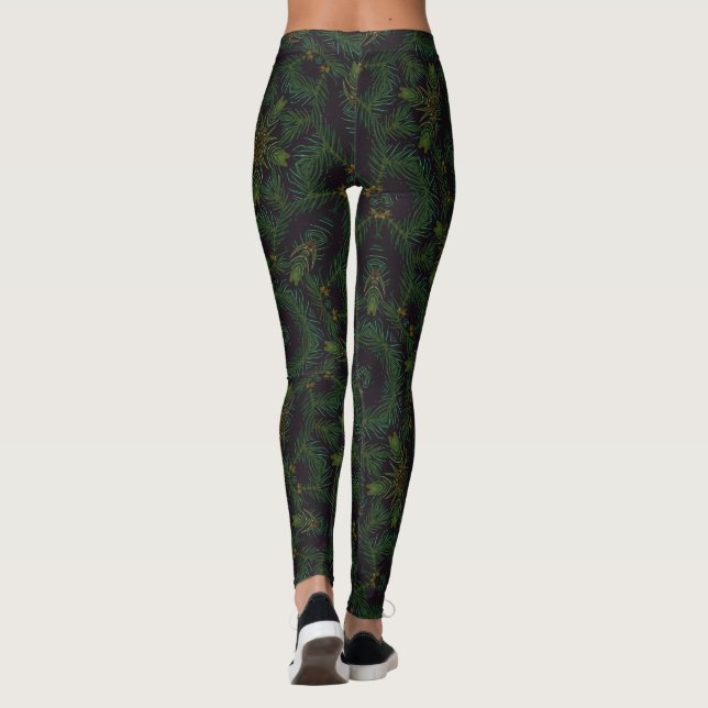 Leggings Patrón de árbol de pino (Reverso)