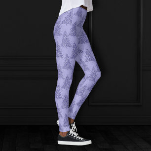 Leggings Patrón de árbol elegante   Encantadores Navidades