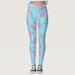Leggings Patrón de árbol Guay Pastel
