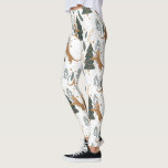 Leggings Patrón de árboles de Navidad y tigres<br><div class="desc">Este colorido patrón de árbol de Navidad al estilo personalizado con un fondo de personalizable le da la opción de cambiar los colores de fondo. Navidades,  árboles,  animales Navidades y otros símbolos Navidades.</div>