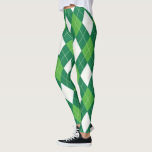 Leggings Patrón de arcilla verde y blanco