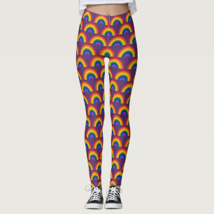 Leggings Patrón de Arcoíris en Orgullo LGBTQ Púrpura