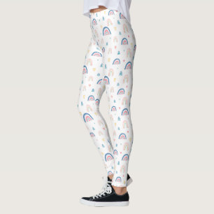 Leggings Patrón de arcoiris y corazón