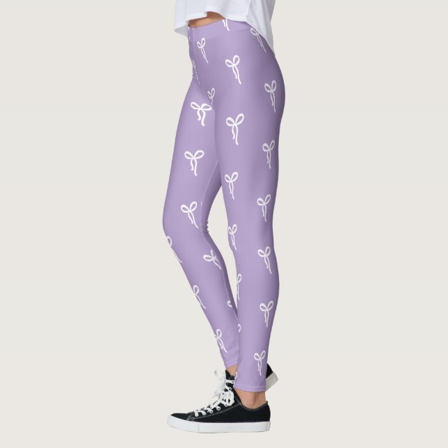 Leggings Patrón de arcos lino blanco y juguetón (Izquierda)