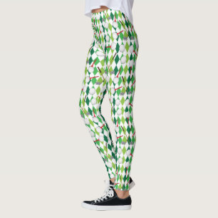 Leggings Patrón de Argel Blanco Verde Golf