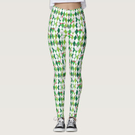 Leggings Patrón de Argel Blanco Verde Golf