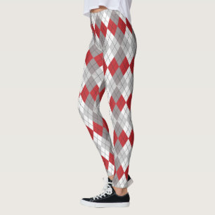 Leggings Patrón de Argel Gris Rojo