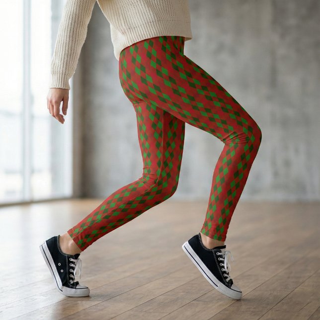 Leggings Patrón de arglos rojos y verdes de los navidades (Subido por el creador)