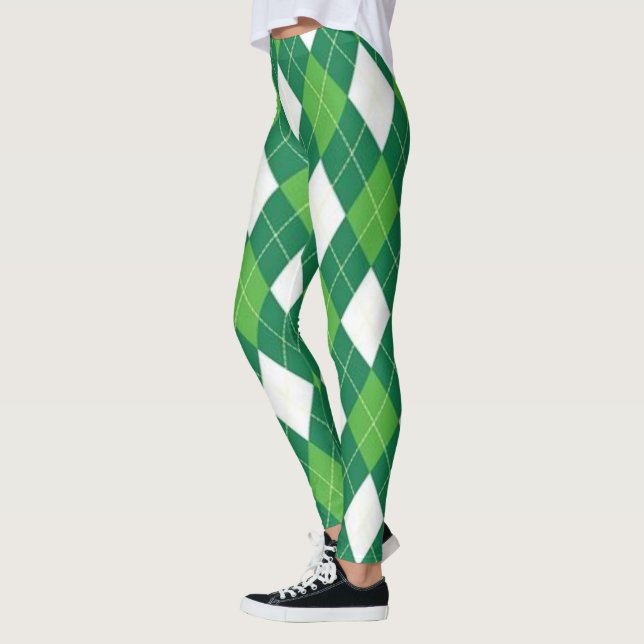 Leggings Patrón de arglos verde y blanco (Izquierda)