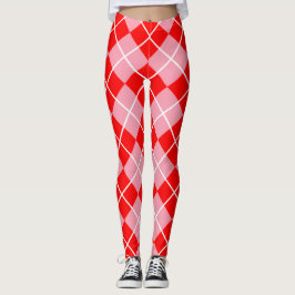 Leggings Patrón de Argyle Rosa 