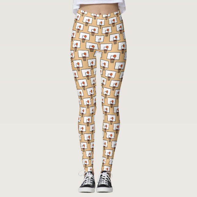 Leggings Patrón de aro de baloncesto (Anverso)