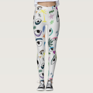 Leggings Patrón de arte abstracto de ojos