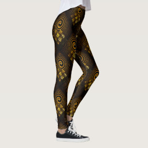 Leggings Patrón de Arte Abstracto Moderno Boho Elegante Dor