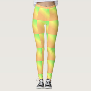 Leggings Patrón de arte africano, naranja de luz amarillo v