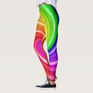 Leggings Patrón de arte de barniz arco iris de color espir