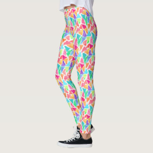 Leggings Patrón de arte de color de agua del mosaico del t