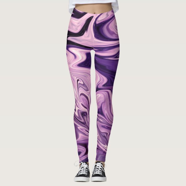 Leggings Patrón de arte de galaxia azul (Anverso)