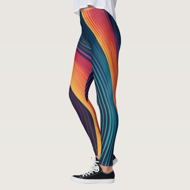 Leggings Patrón de arte de líneas abstractas (Izquierda)
