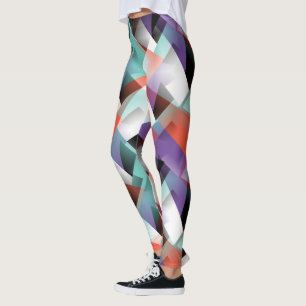 Leggings Patrón de arte de mosaico geométrico con abstracto