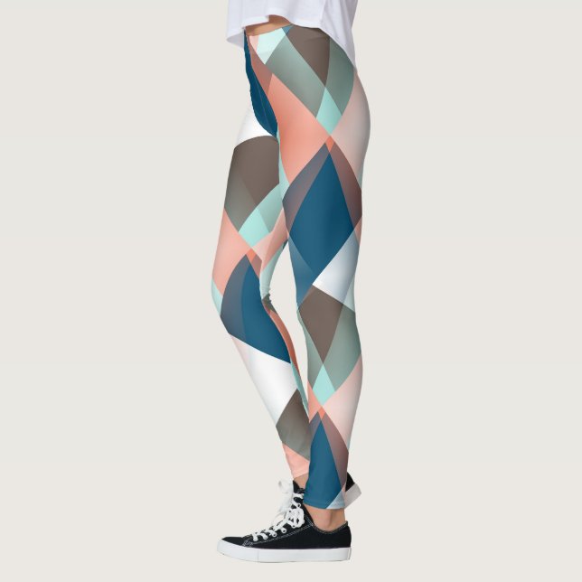 Leggings Patrón de arte de mosaico geométrico de la cadera  (Izquierda)