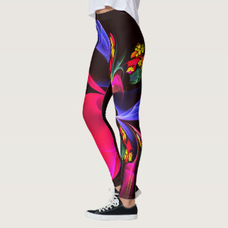 Leggings Patrón de arte de resumen floral colorido moderno