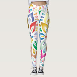 Leggings Patrón de arte floral lleno