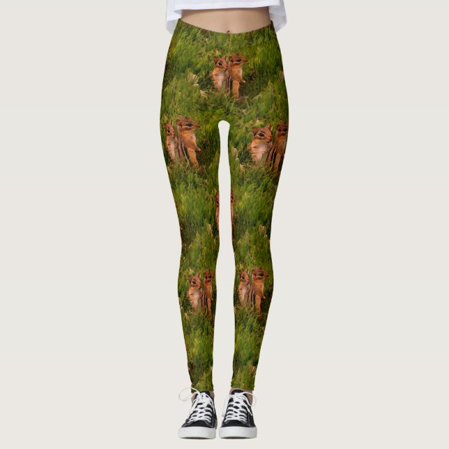 Leggings Patrón de arte natural de los Chipmunks para bebés (Anverso)