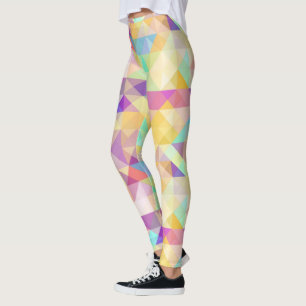 Leggings Patrón de arte rosa rosa azul turquesa morado