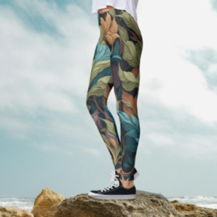 Leggings Patrón de arte victoriano William Morris retro vin