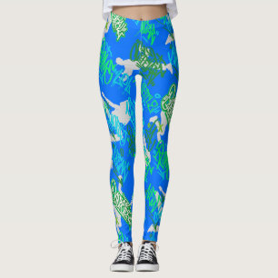 Leggings Patrón de Artes de Hip Hop Street B Azul BG
