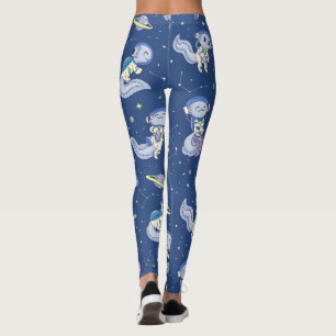 Leggings Patrón de astronauta Axolotl 