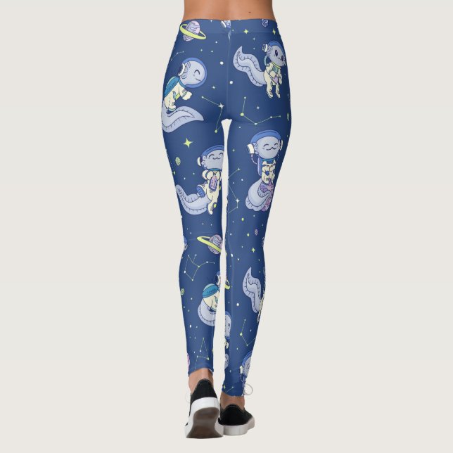 Leggings Patrón de astronauta Axolotl  (Reverso)