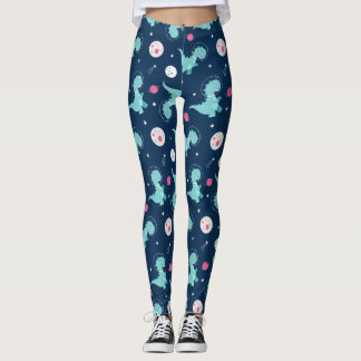 Leggings Patrón de astronautas de dinosaurios
