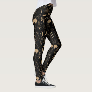 Leggings Patrón de aventuras de búfalo Patrón Kraft Paper I