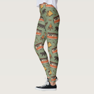 Leggings Patrón de aventuras de los Campamentos Domésticos
