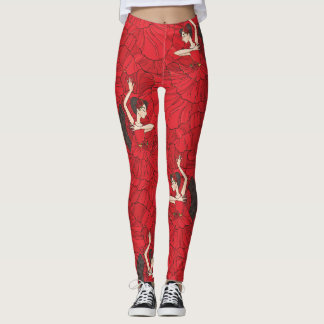 Leggings Patrón de baile del tango vintage Flamenco