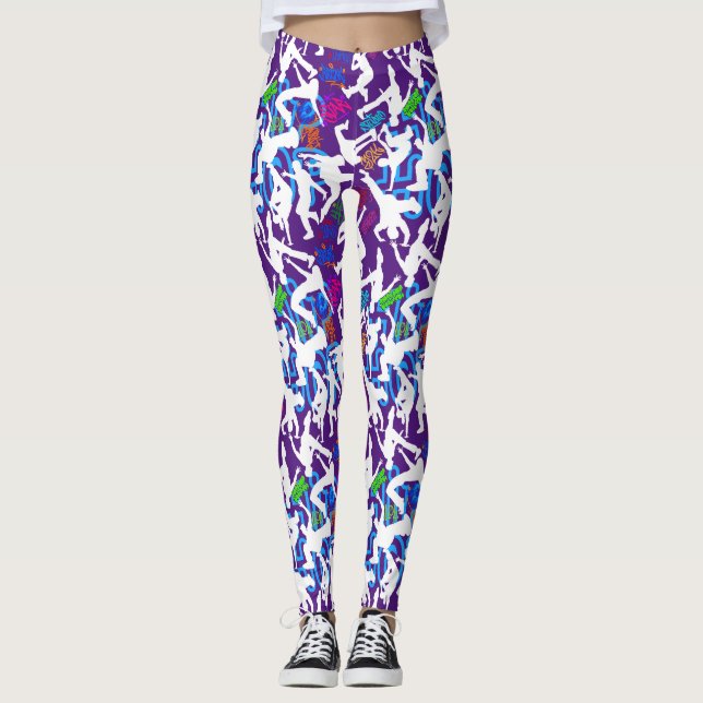 Leggings Patrón de baile HipHop.w B Purple BG (Anverso)