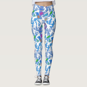Leggings Patrón de baile HipHop.w L Azul BG