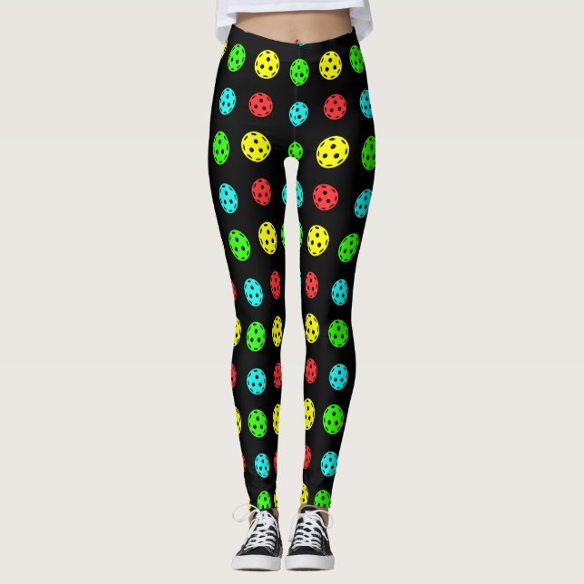 Leggings Patrón de baloncesto de colores (Anverso)