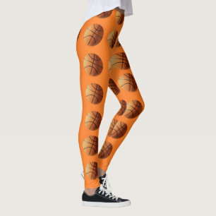 Leggings Patrón de baloncestos naranjas,