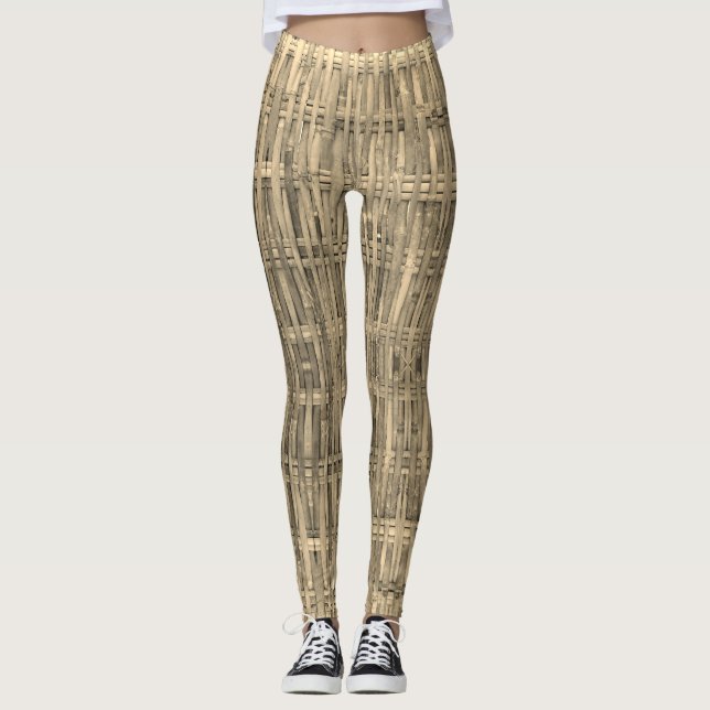 Leggings Patrón de bambú trenzado (Anverso)