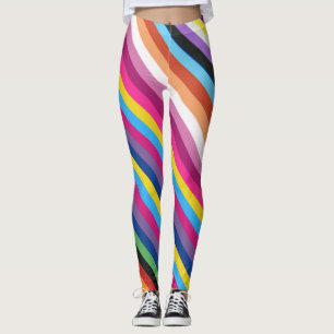 Leggings Patrón de bandas de color de la bandera de orgullo